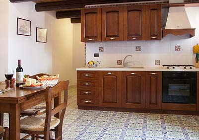 The kitchen of Appartamento della Baronessa